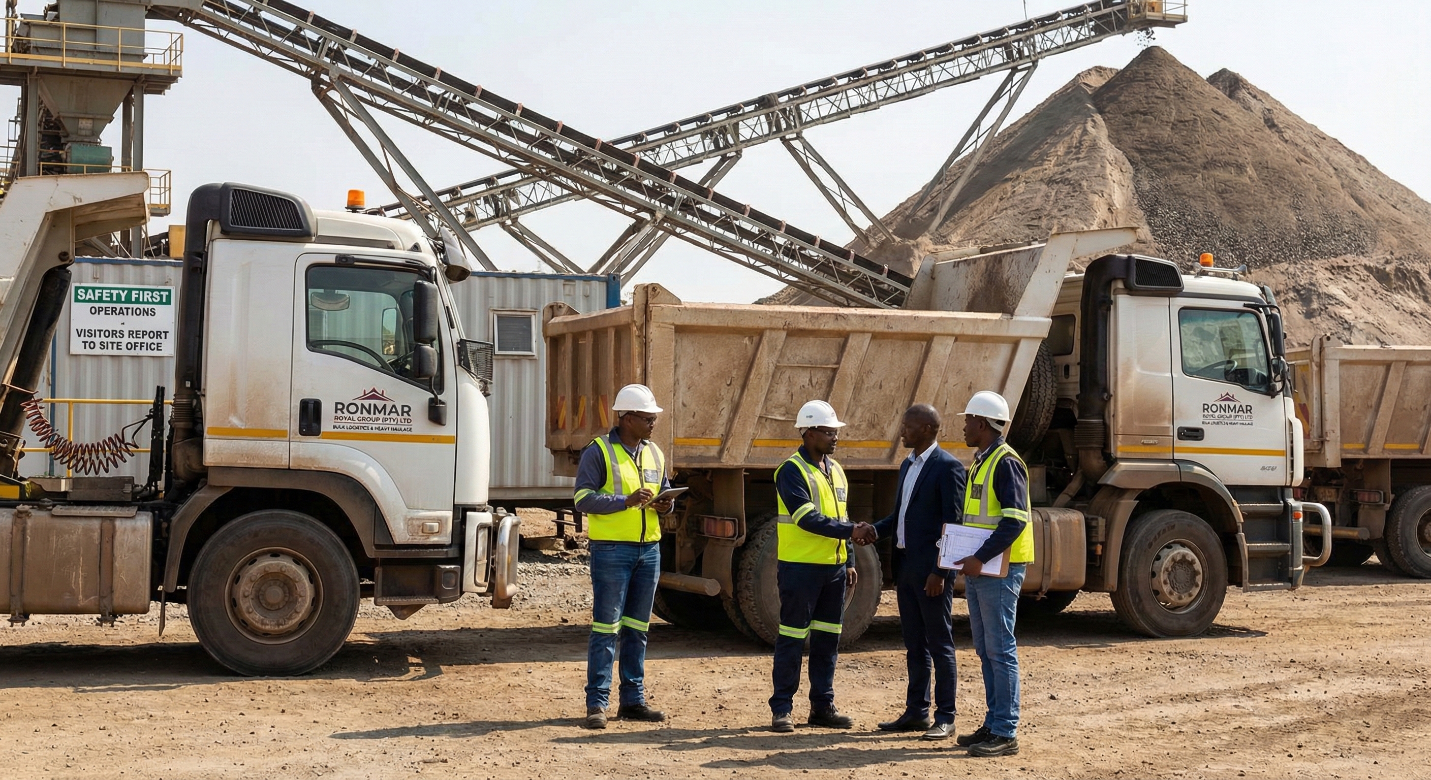 Ronmar Royal Group logistics team and heavy haulage vehicles